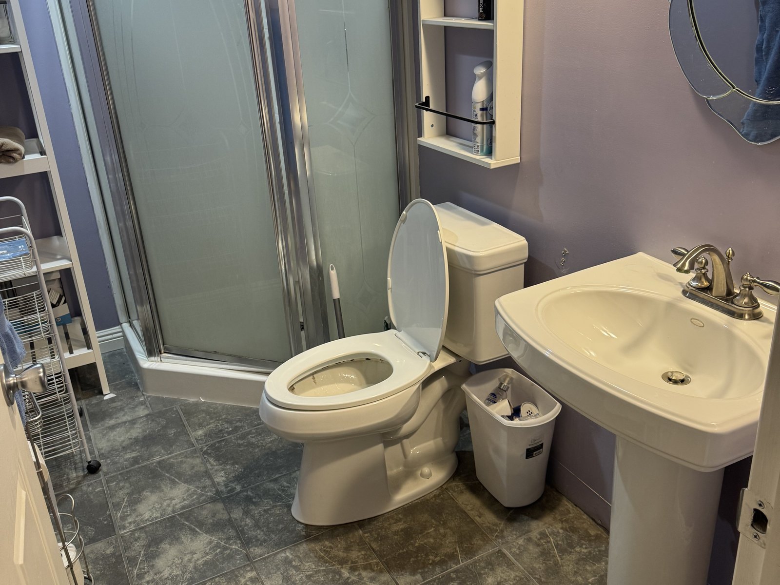The basement bathroom was sound. It needed baseboard and paint, not replacing.